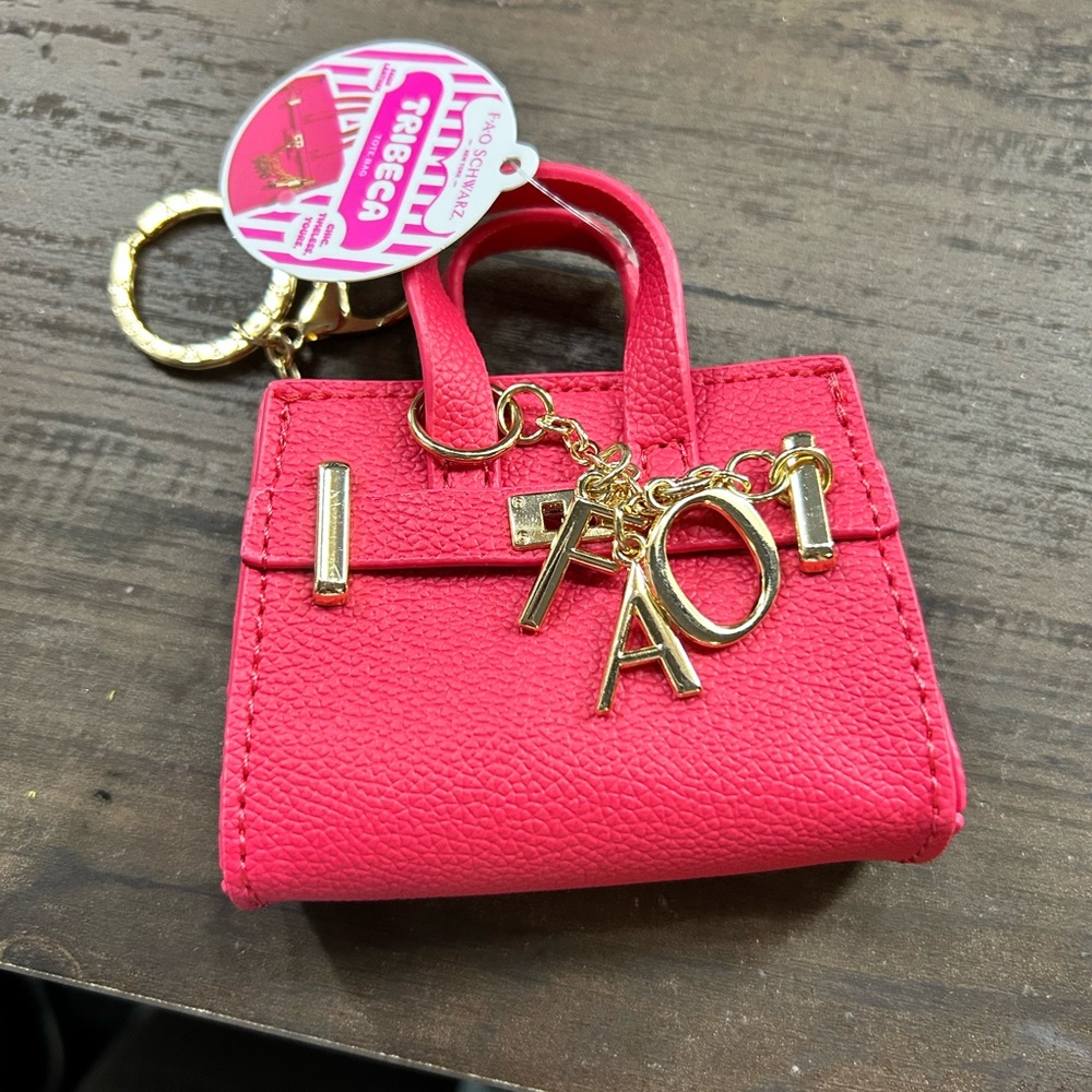 FAO Schwarz Pink Mini Tote with Gold Accents